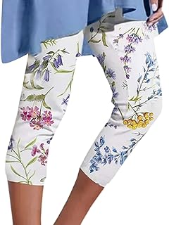 Womens Casual Floral Digital Printing Stretch Cropped...