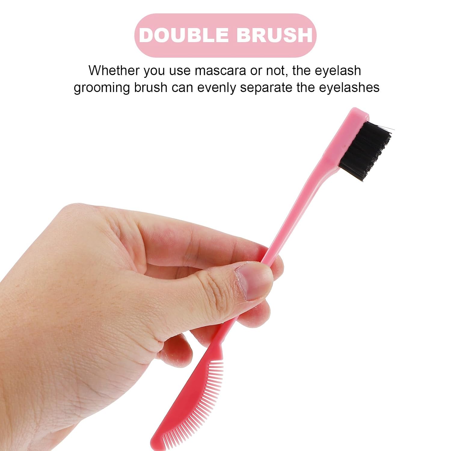 Uonlytech 4pcs Multifunctional Dual-ended Makeup Eyebrow Brush and Eyelash Comb Set Angled, Fan, Tail, and Comb Brushes for Precise Grooming and Shaping Random Color