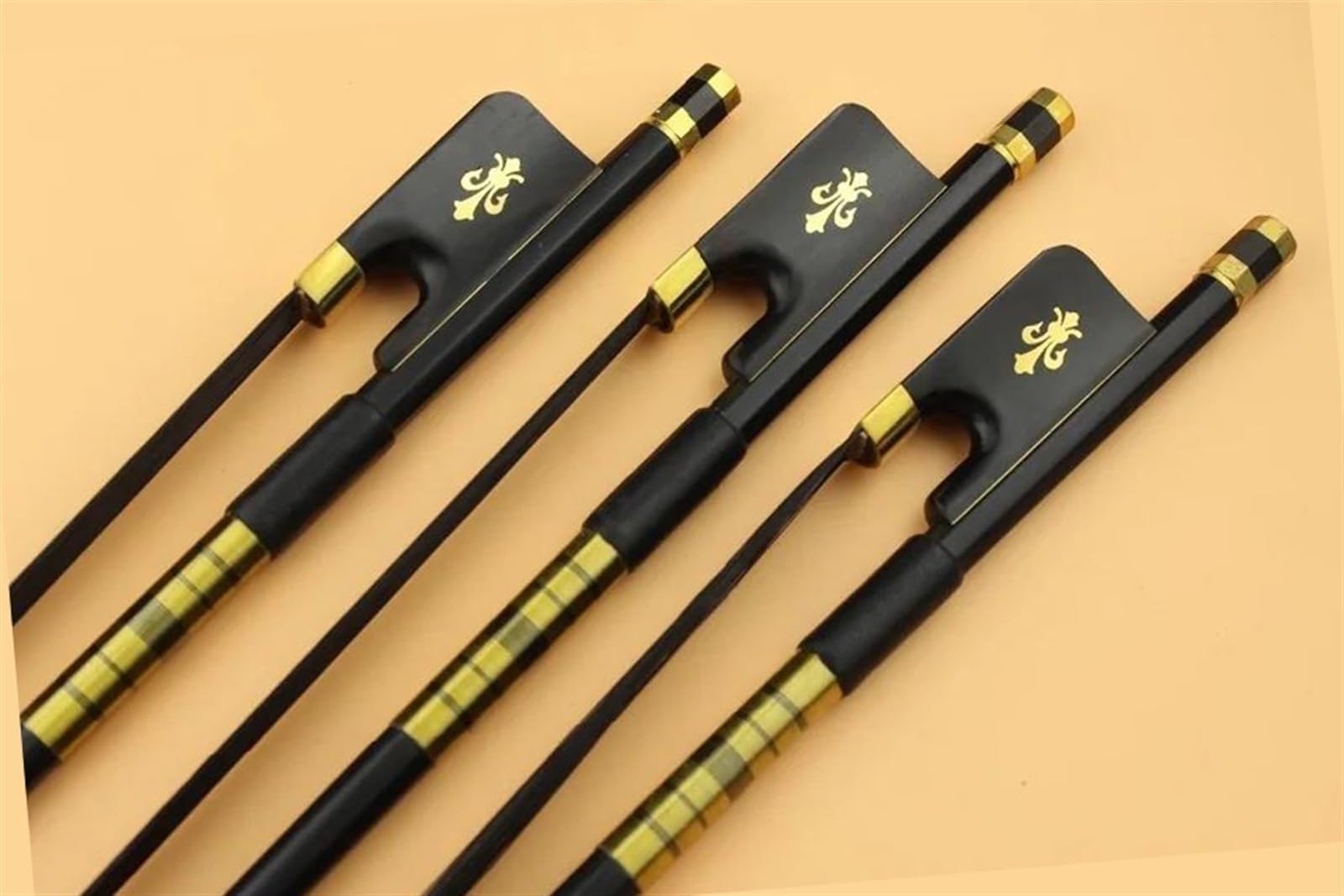 Accessoires De Violon De Lot De 3 Archets De Violoncelle En Fibre De Carbone 4/4 De Taille Normale En Ébène De Haute Qualité