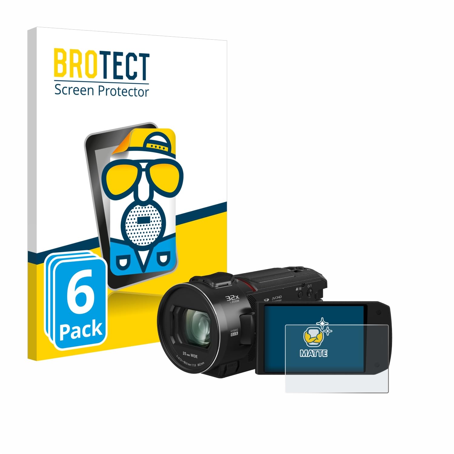 brotect Screen Protector Anti-Glare Compatible with Panasonic HC-VX3 (6 Pack) Screen Protector Matte, Anti-Fingerprint Protection Film