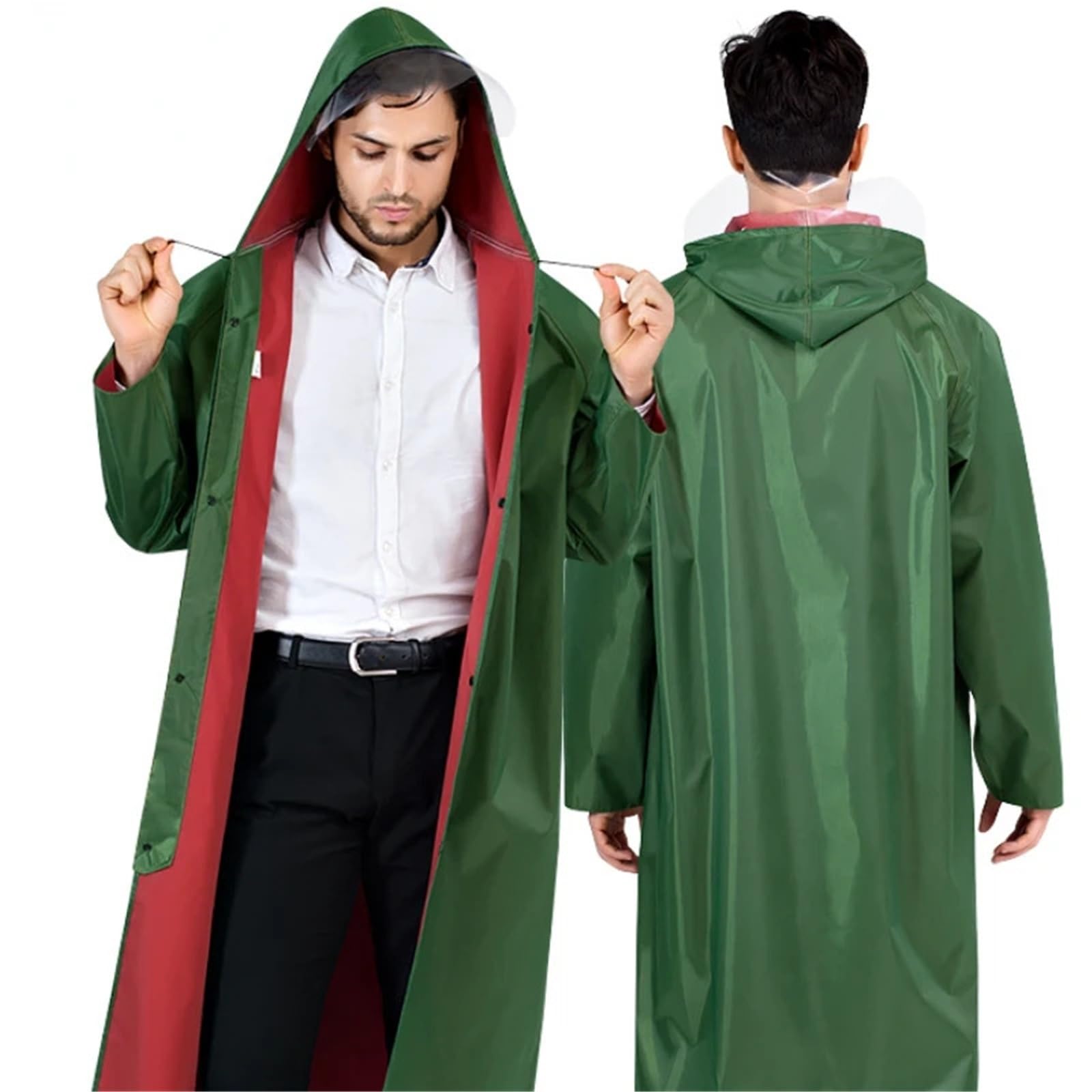 Chubasquero Impermeable de una pieza for adultos, resistente al viento, tela Oxford gruesa