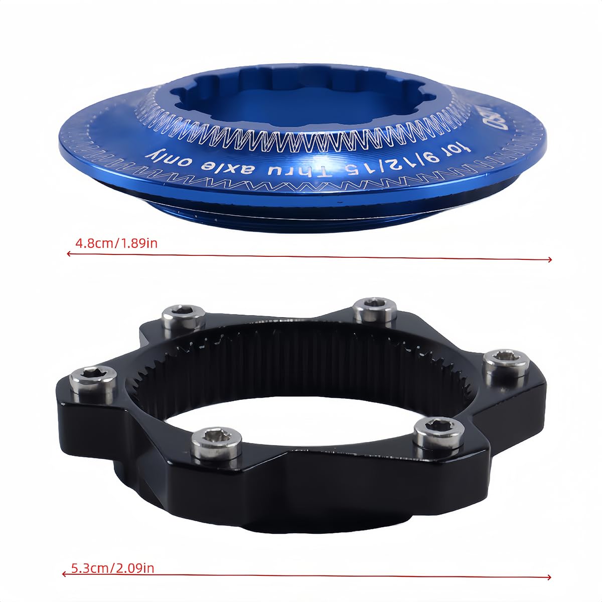 Teron Adapter centralnej blokady, adapter wirnika hamulca tarczowego, do przebudowy piast Center Lock na 44 mm, odstęp między śrubami, 6 wirników śrubowych (niebieski)