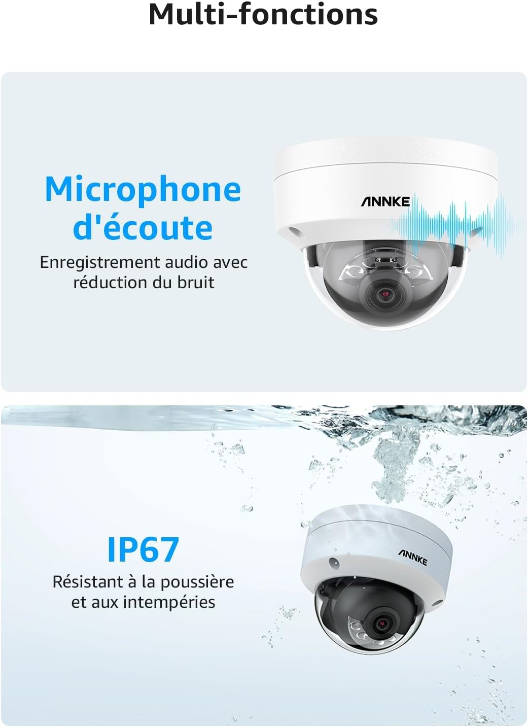 ANNKE 4K Poe Caméra de Surveillance 16CH 6To H.265+ NVR avec Caméra IP 12 X 8MP, Kit Vidéo Surveillance Filaire avec Audio, Détection Personne/Véhicule, Vision Nocturne 30M, Enregistrement 24h/24