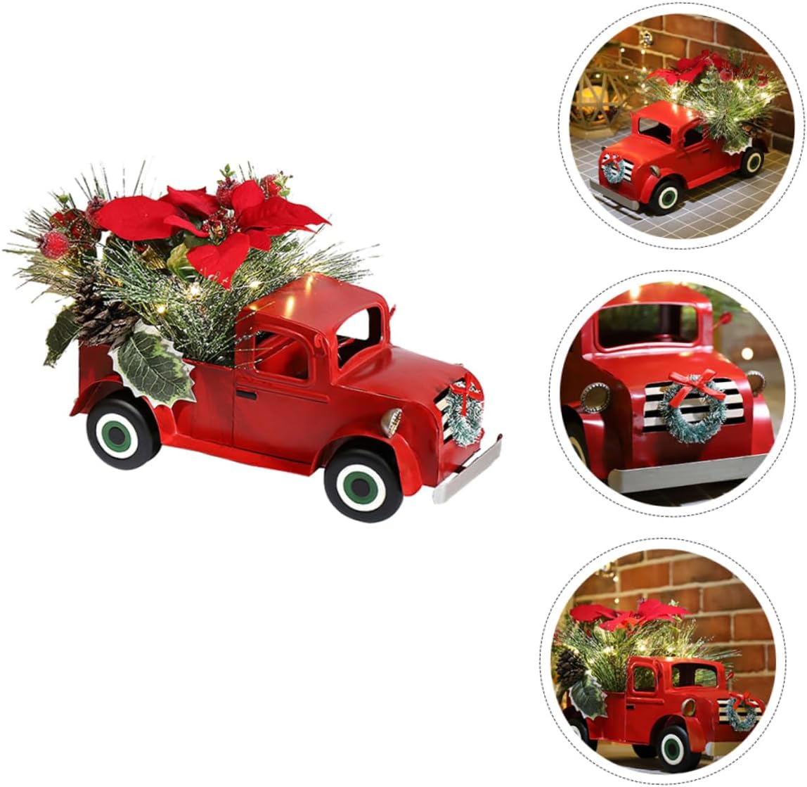 Red Truck Model Ornament Iron Car Ornament for Decorative Truck Model Decor