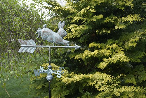 Good Directions 809V1G Rabbit Garden Weathervane, Blue Verde Copper With Garden Pole #TOP2