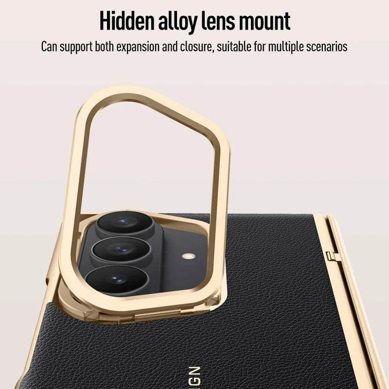 Image of MILLION CASES Back Cover Case for Samsung Galaxy Z Fold6 Shockproof Protective Golden Royal Luxe Kickstand TPU Case for Men & Boys(Brilliant Blue)