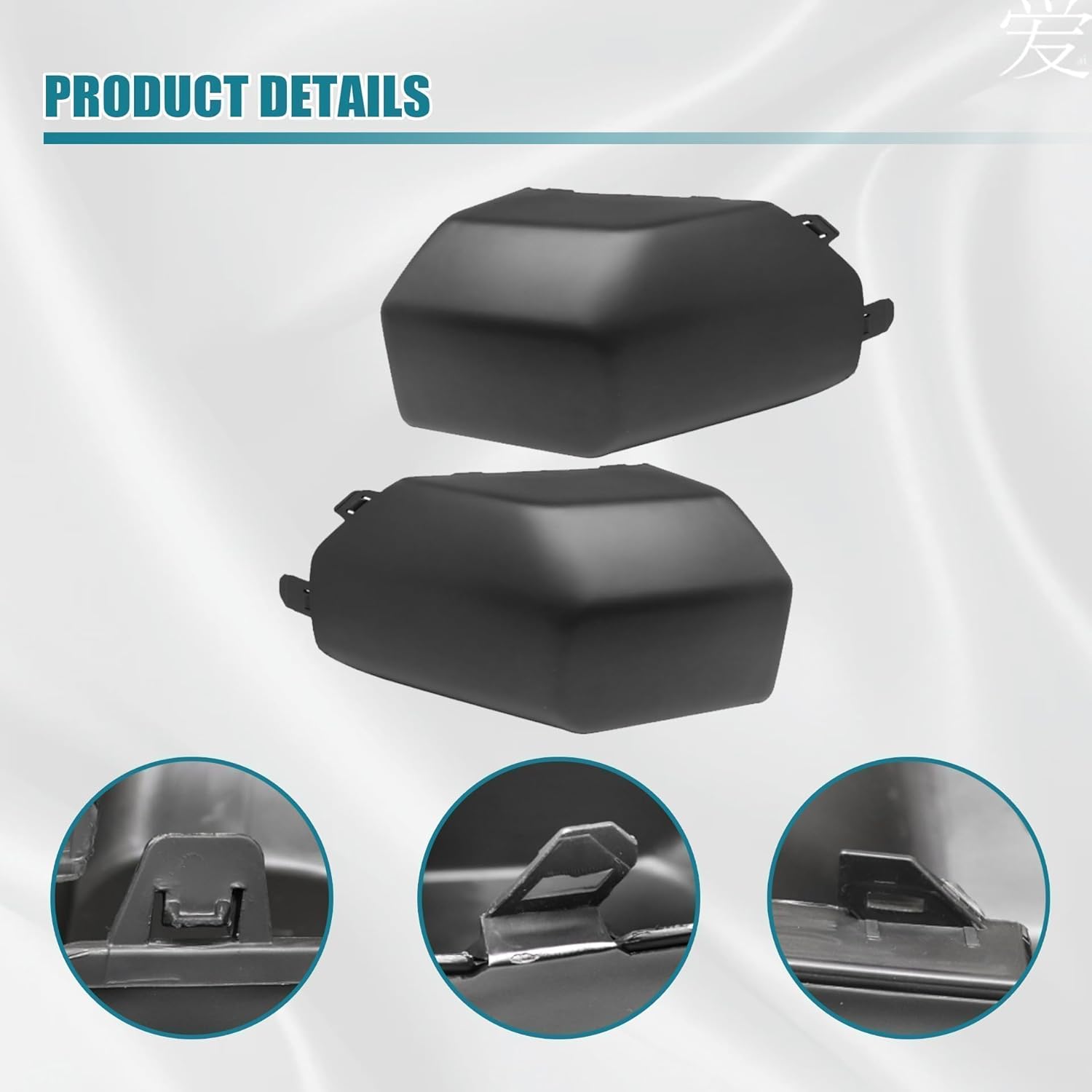 GXARTS Black 2PCS Front Corner Bumper End Cap 52422-35060 52423-35050 Compatible with Toyota FJ Cruiser 2007-2014