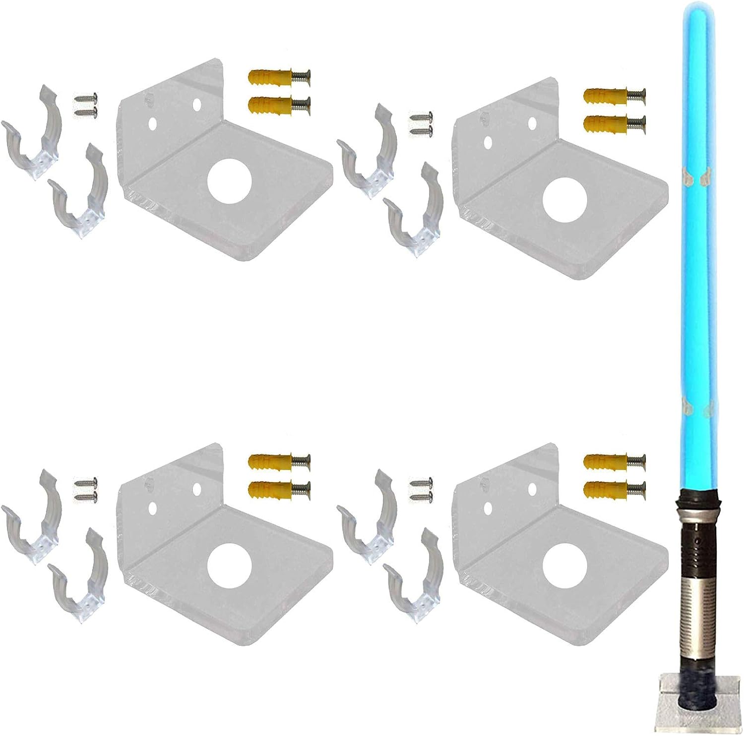 Amazon.com: AUXPhome 4 Pack Clear Wall Display Lightsaber Rack Light ...
