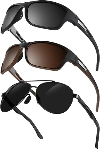 WEAROYO Polarized Sports Sunglasses for Men Women & Classic Pilot Sunglasses