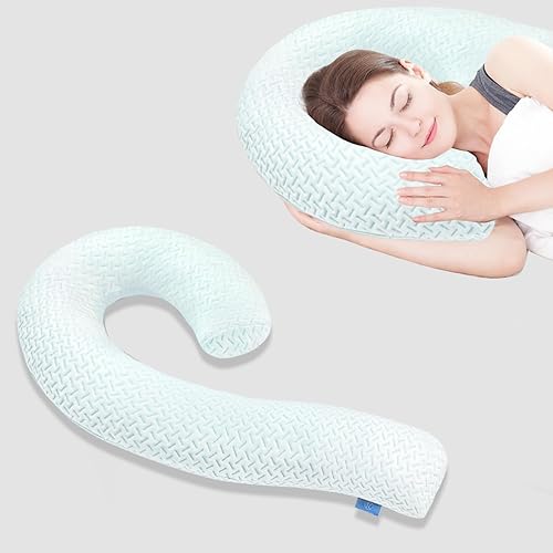 Miniatura 17 de Almohadas de embarazo para dormir, almohada de maternidad en forma de E para mujeres embarazadas con almohada de cuña ajustable, almohada de espuma