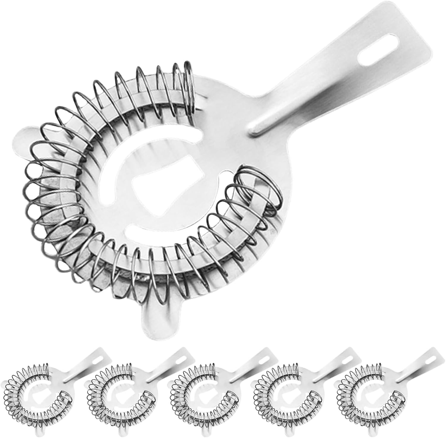 6 Pcs Stainless Steel Cocktail Strainer Set Fine Mesh Bar Sieve for Bartending Home Bar Accessories Drink Strainer for Parties