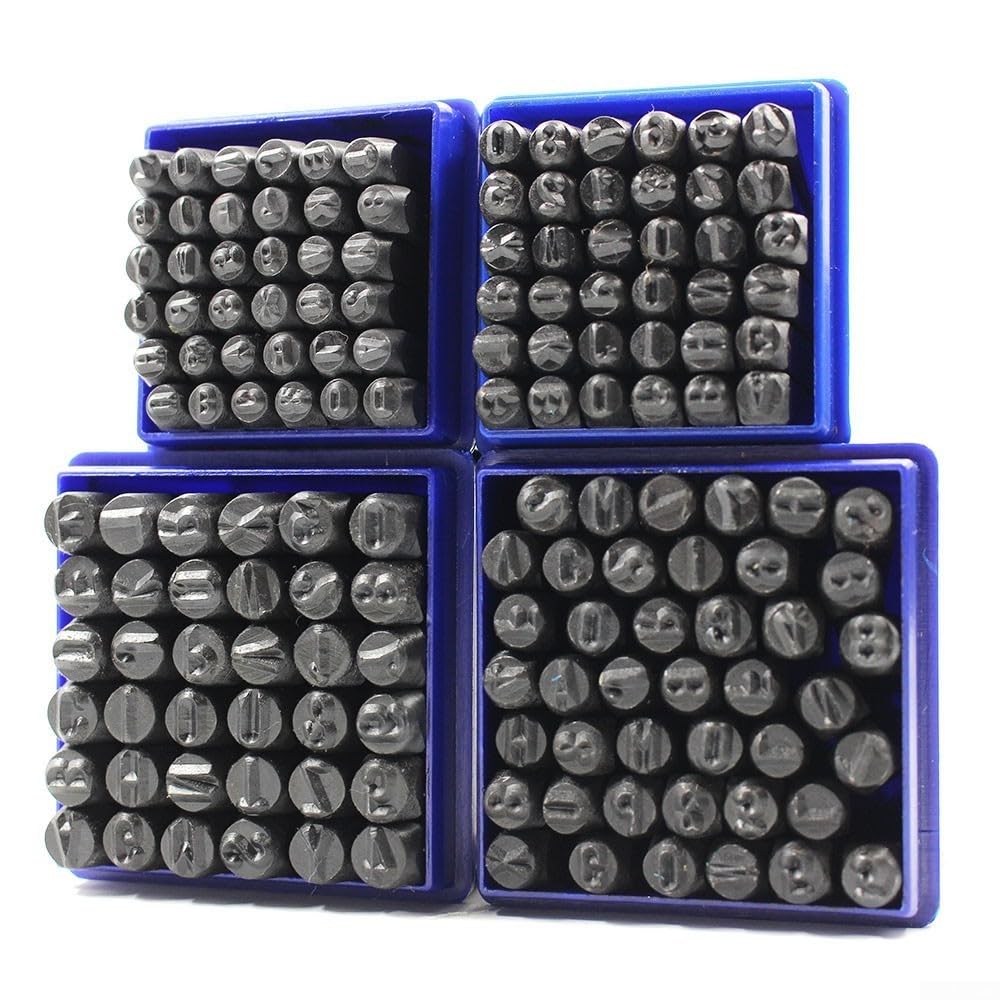 Lot de 36 poinçons en métal avec lettres de l'alphabet et chiffres pour cuir, bois, cuivre, argent, outils de pressage et de gravure (2,5 mm)