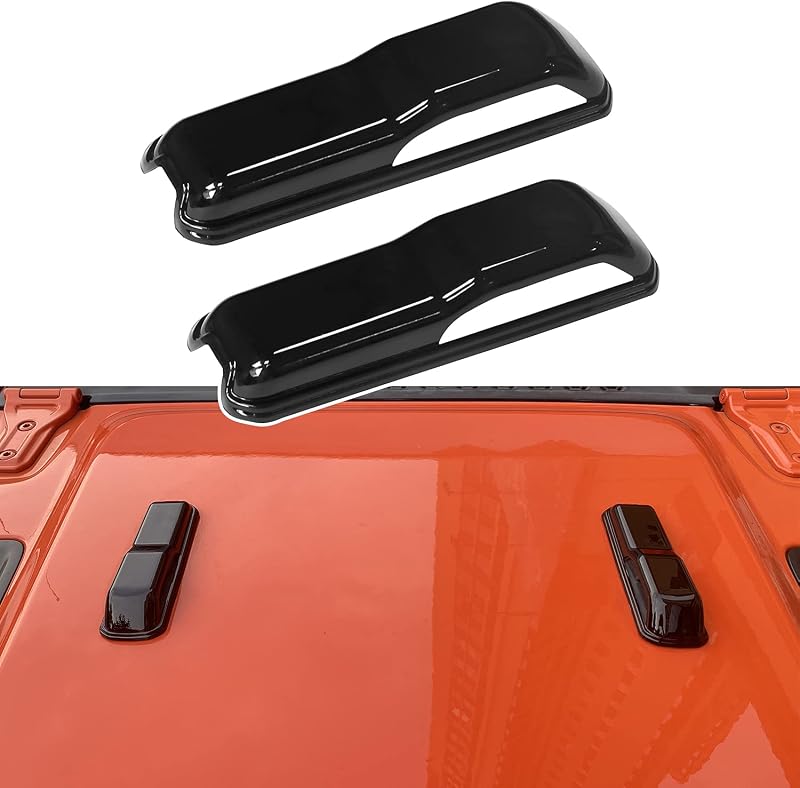 Capa decorativa da dobradiça do capô PEATOVIE para Jeep Wrangler JL e Gladiator JT – Preta, 2 unidades