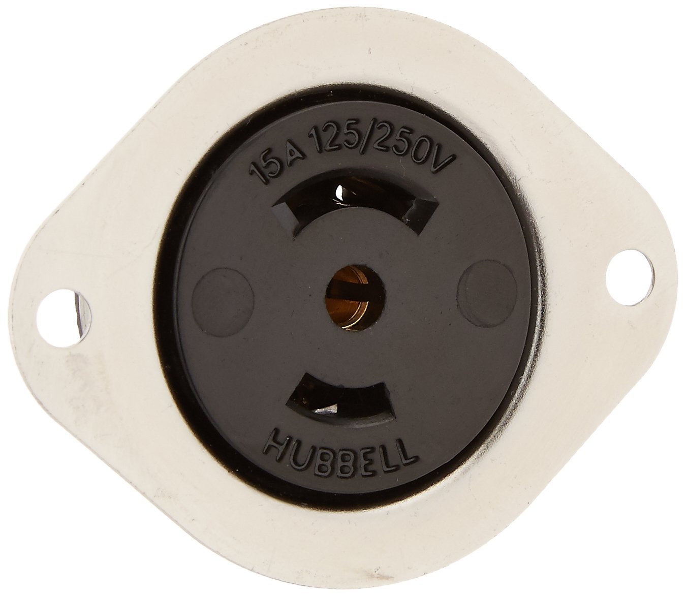 Locking Flanged Receptacle, Std, 15A, Ml-3R