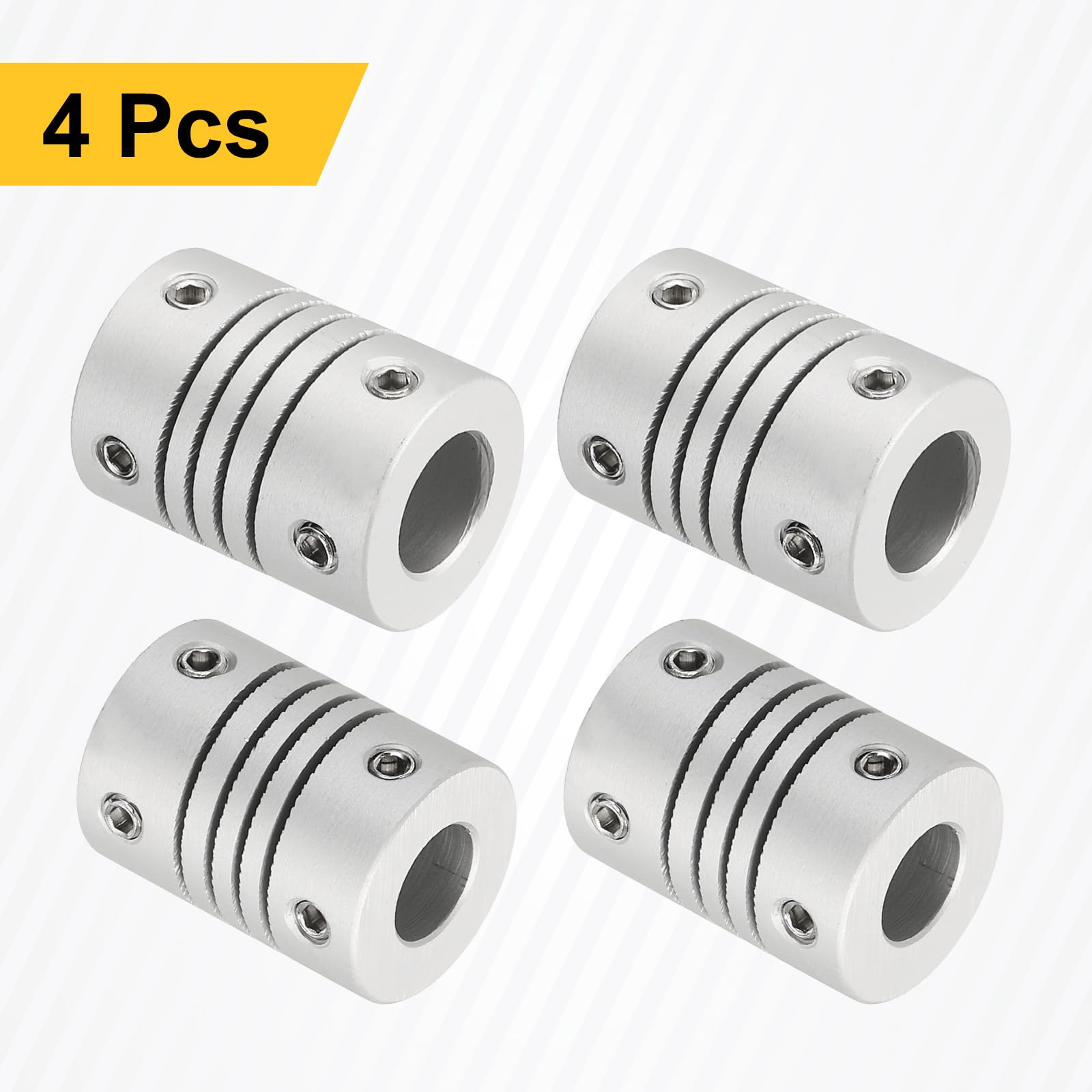 QUARKZMAN 4 Piezas Acoplamientos Flexibles De 7mm A 8mm Conector De Unión De Aleación De Aluminio Acoplamientos De Eje Flexible Para Motor De 3D Máquina CNC Motor Guía DIY D15 X L20mm