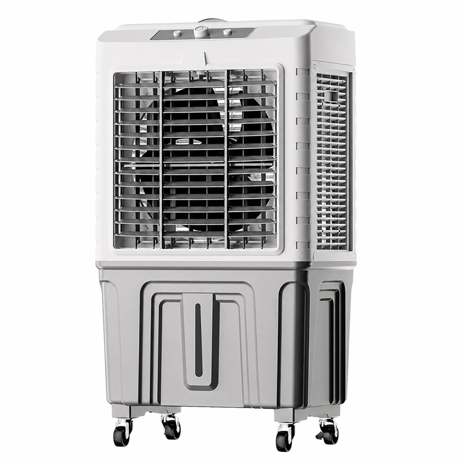 Portable Evaporative Air Cooler, 3-Speed Oscillating Swamp Cooler with 2 Ice Packs, Mobile Cooling Fan for Indoor Rooms, Garage, Workshop & Commercial Use XS