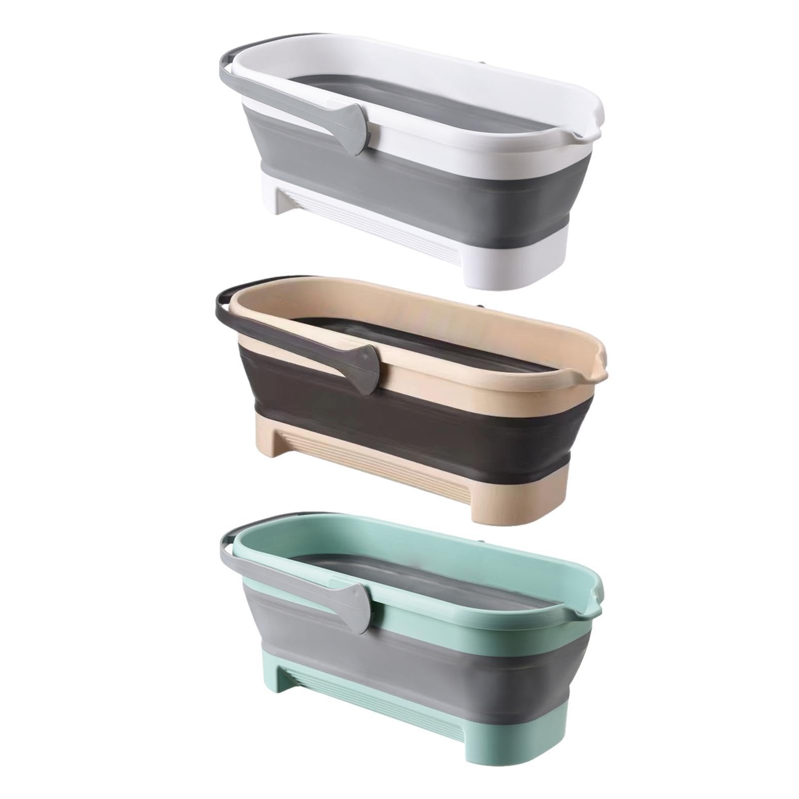 Cubeta rectangular plegable de 1/3 piezas, accesorios de limpieza, cesta de almacenamiento para el hogar, para lavandería, jardín, patio, baño, cocina, 18.3 x 8.25 x 7.6 pulgadas