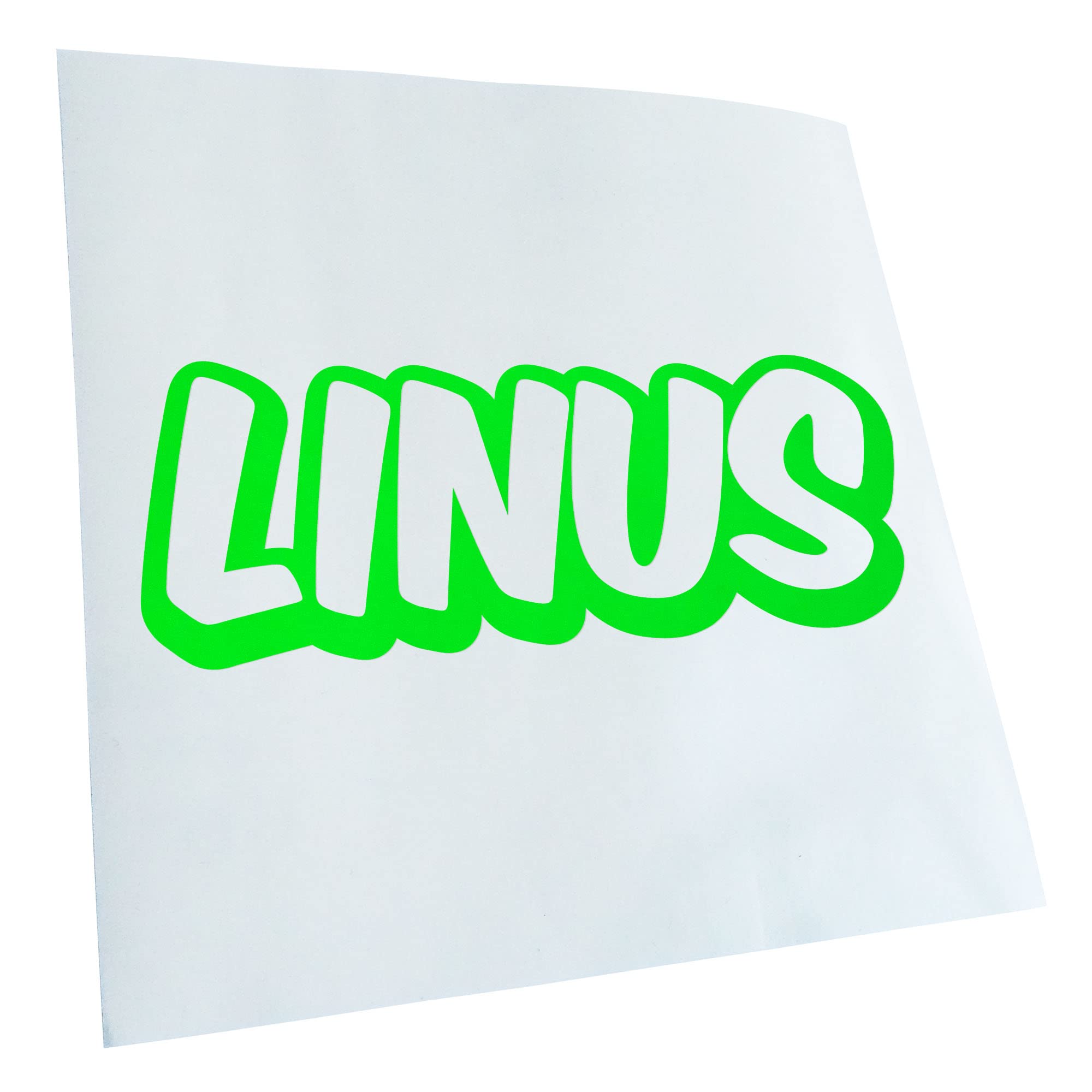 Kiwistar Linus First Name Boys Sticker 25 Colours Neon Matt