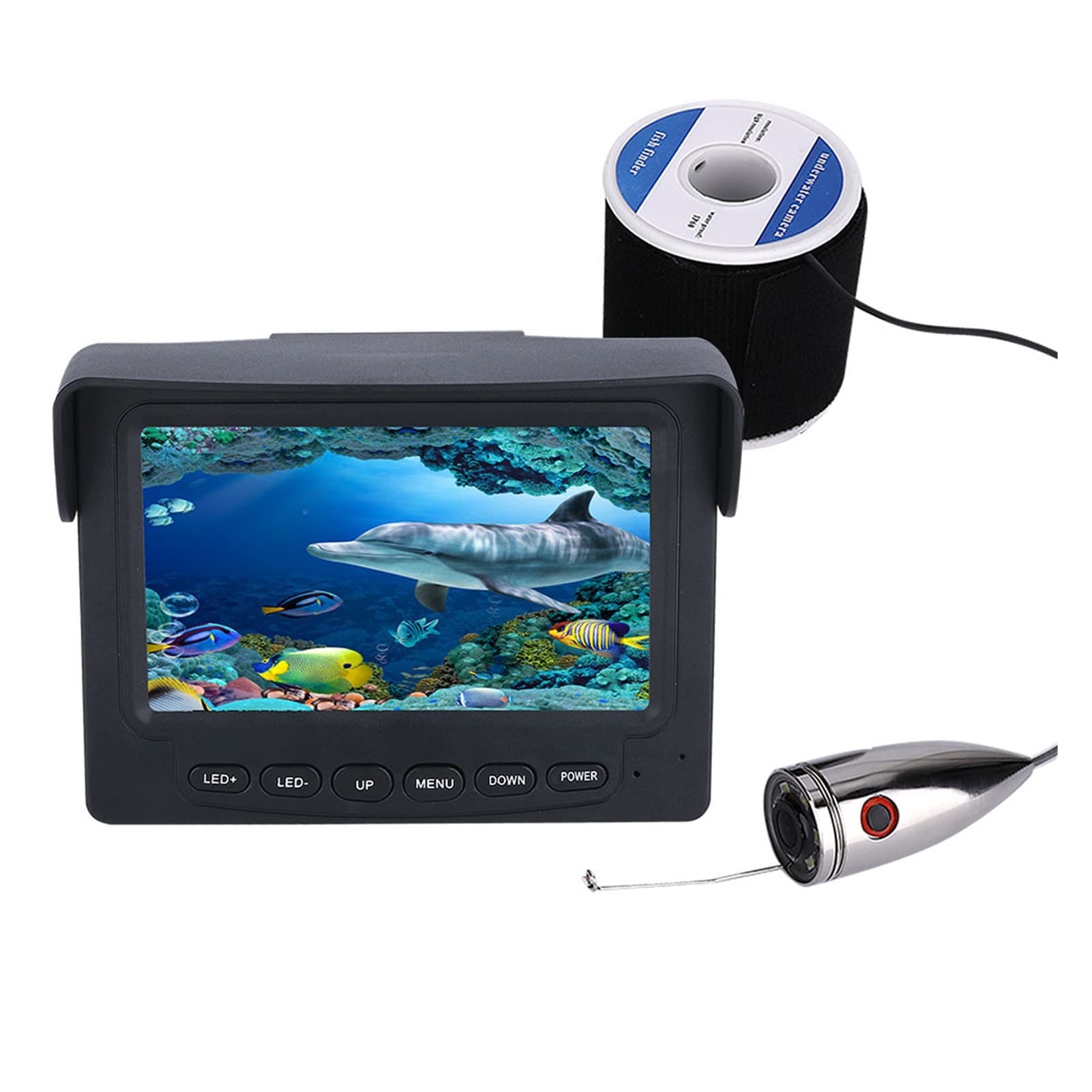 Vidéo caméra de pêche sous-marine 1000TVL écran 4,3 pouces éclairage IR F008S-30M-IR