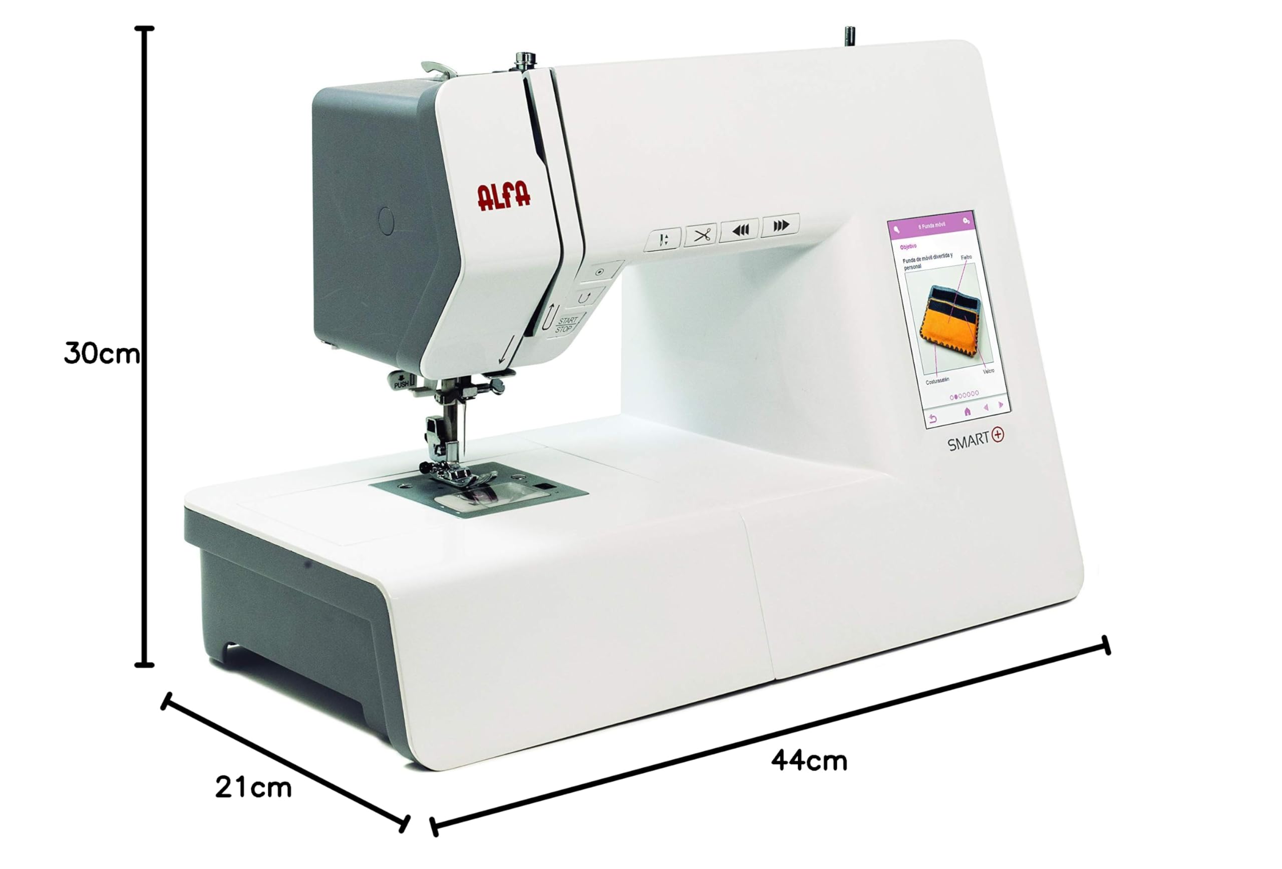 Alfa Smart Plus-Máquina de Coser electrónica, Blanco, 100 puntadas