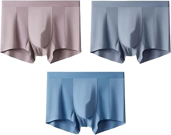 Mens Ice Silk Boxer Briefs Breathable Mesh Underwear with U-Pouch, Seamless & Moisture-Wicking Modal Mens Boxers