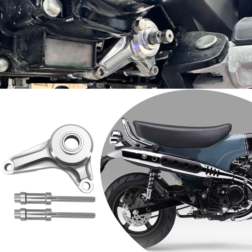Silvery Motorcycle Gear Shift Stabilizer Bracket, Aluminium Alloy Shifter Lever Support Replacement, Compatible with Honda DAX125 (DAX ST125) 2022-2024, 1pc
