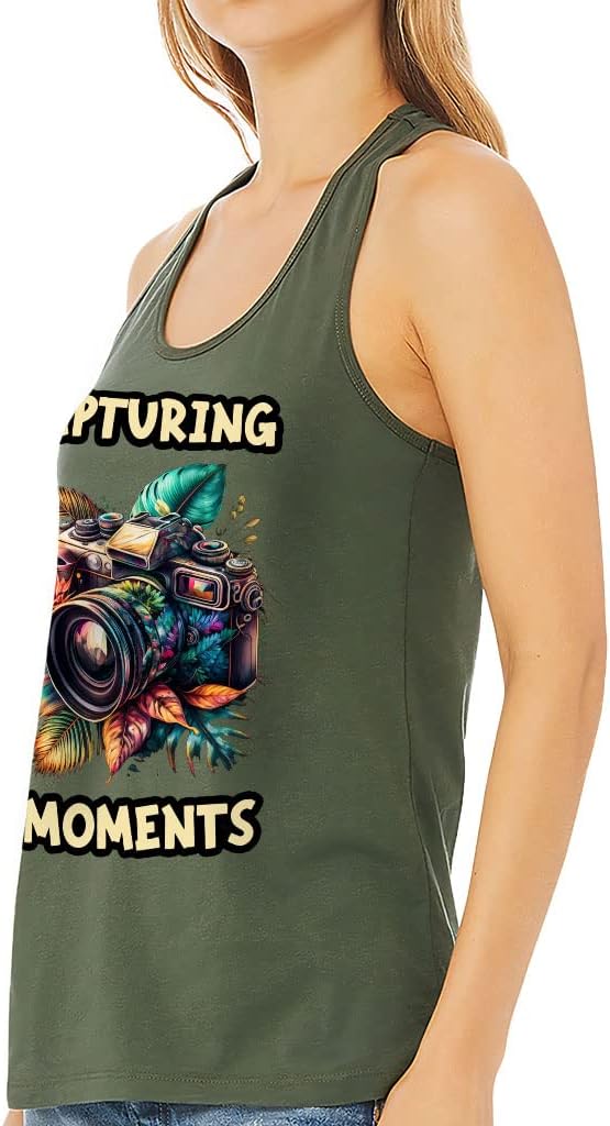 Camera Graphic Women's Racerback Tank - Beautiful Tank Top - Themed Workout Tank