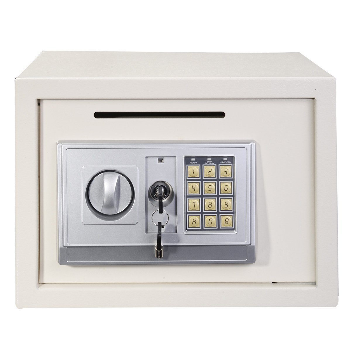 16L Large Digital Code Cabinet Safe for Home with Keys Cash Box Wall Mounted for Office Hotel, 350MMx250MMx250MM-White