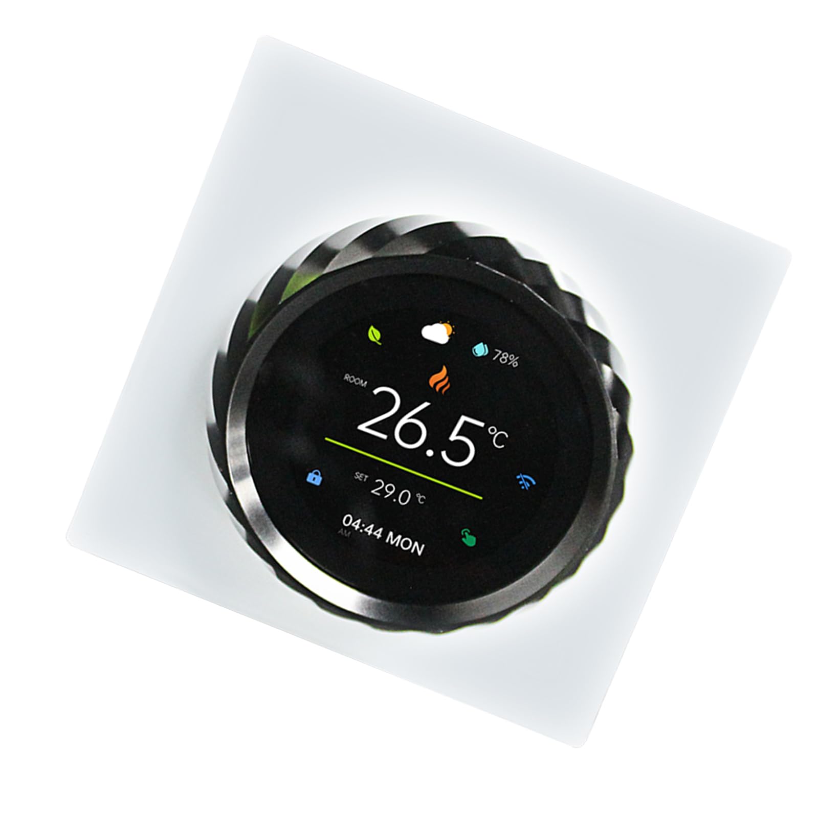 Mingzhe Termostato WiFi Inteligente, Controlador de Temperatura Digital Programable de 16 A con Pantalla 1,6 Pulgadas, Pantalla Humedad Temperatura Ambiente Día Semana, Bloqueo (Negro+Blanco)