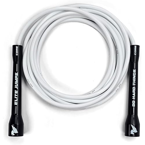 Elite Jumps | 6mm PVC Jump Ropes for Fitness | Indoor/Outdoor Adjustable Boxing Jump Rope w/Unbreakable Handles & Ultra-Durable Non-Kinking PVC | Skipping Rope for Men & Women & Boxer Rope Jump Rope