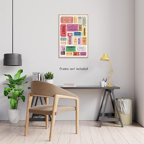 Miniatura 3 de Generic Póster vintage de boletos de vida, arte de pared de moda, preppy rosa, retro, estético, pósteres para universidad, apartamento, oficina,