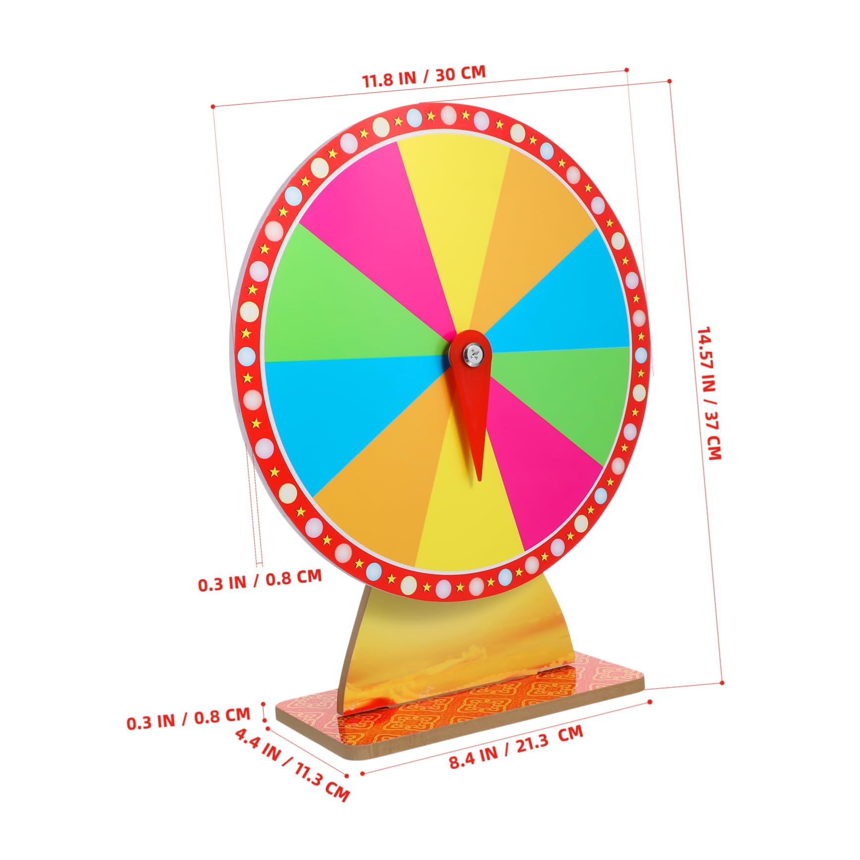Roue De Loterie Murale 40 Cm - Plateau Tournant En Plastique Effaçable - Pour Jeux, Tirages Au Sort, Fêtes