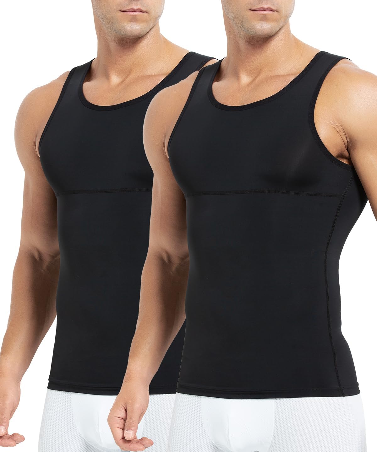 Arjen Kroos Men's Compression Shirts Abdominal Control Tank Top Ice Silk Shapewear Seamless Body Shaper
