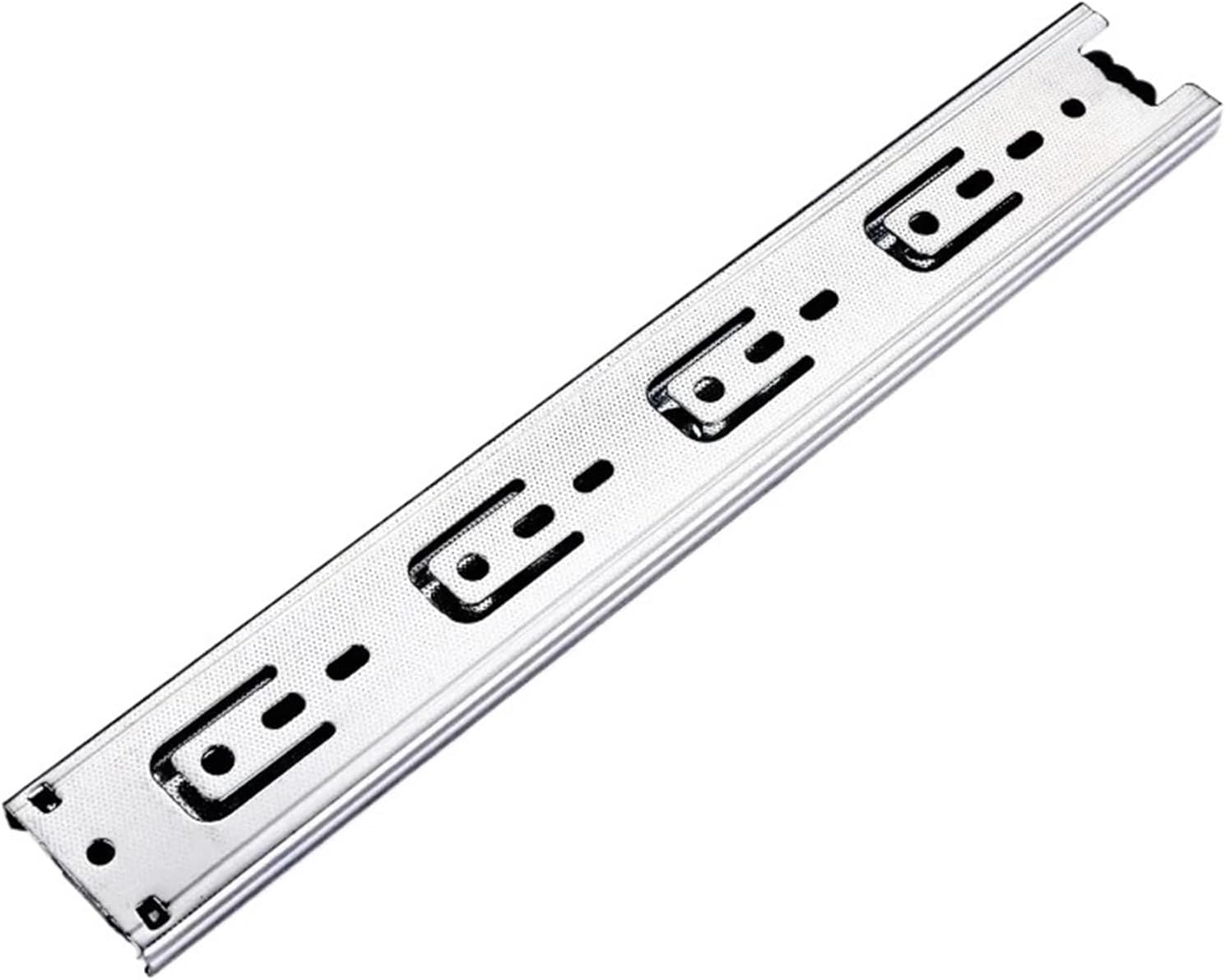 Side Mount Cabinet Runners Glides 8"-22" Stainless Steel Three-Section Drawer Slides Cabinet Furniture Hardware(Silver 14inch 35cm)