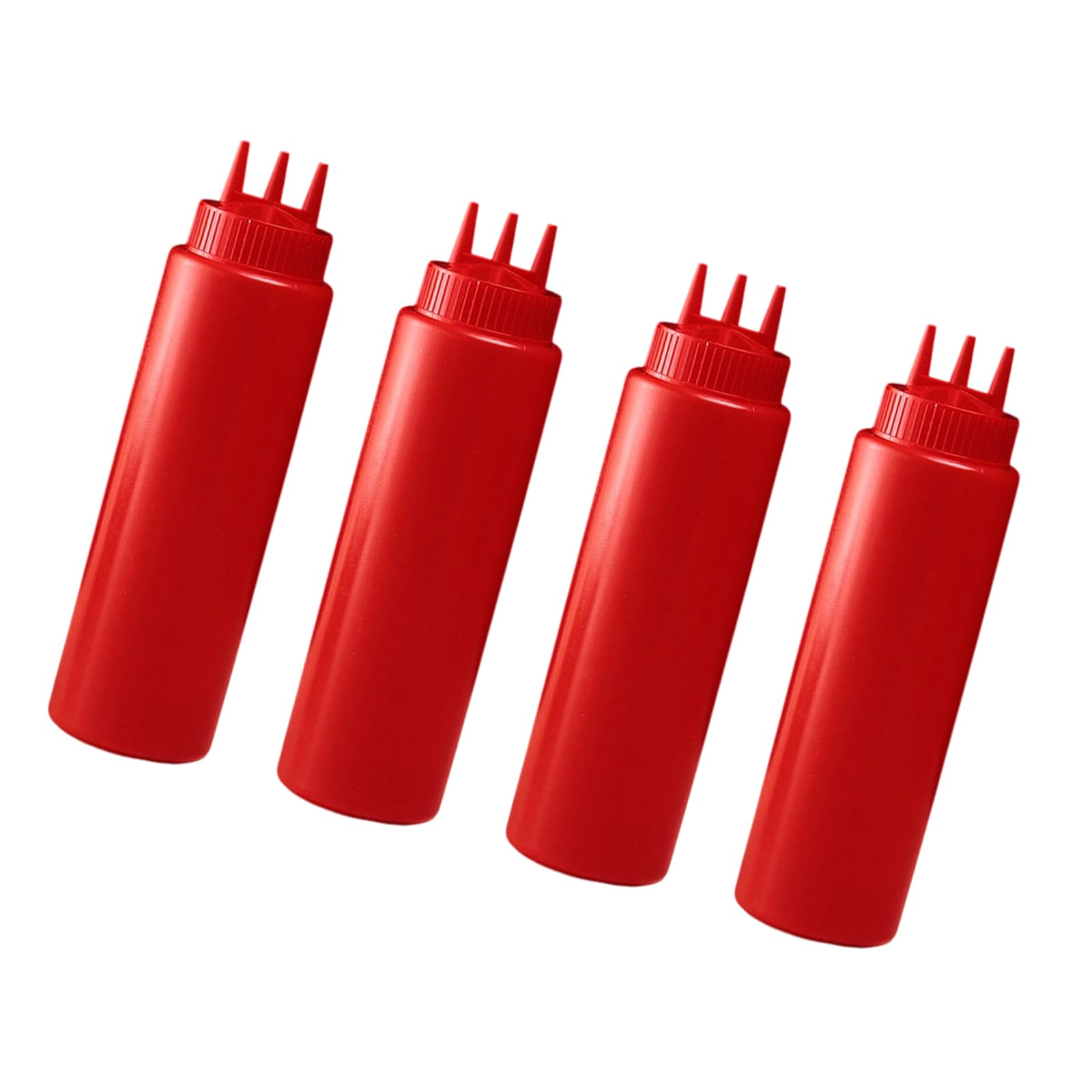 Hsioluted Capacity 3 Hole Squeeze Bottles Permanent Condiment Dispenser for Home Restaurants Easy Control Squeezing Trilateral Nozzle Sauce Squeeze Container