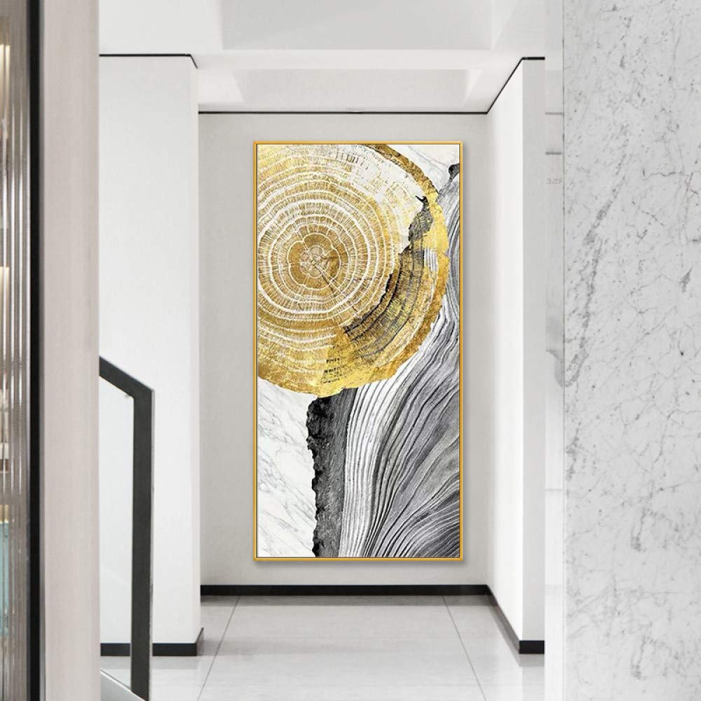 Peinture à l'huile texturée main toile or pour une ambiance zen
