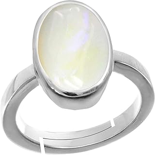 Sponsored Ad - NAMDEV GEMS 9.25 ratti Natural Certified White Opal Astrological Gemstone Silver Ring for Women and Men Sil...