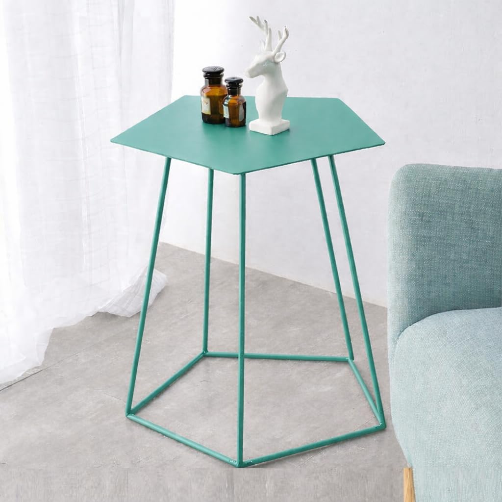59333 Pentagon Table/Sidetable for Living Room/Bedside Table Coffee Table (Color : Turquoise Green)-image-17