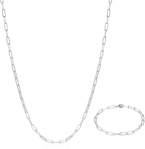 BOUTIQUELOVIN - Collar de cadena de eslabones, de oro de 14 quilates, para mujeres y niñas