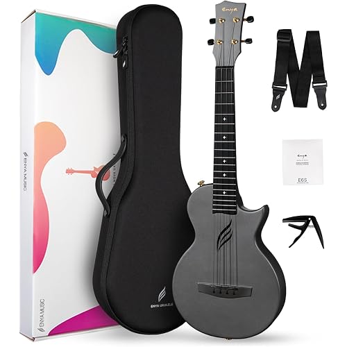 Enya NOVA U PRO 26-Inch Carbon Fiber Cutaway Tenor Ukulele, Black