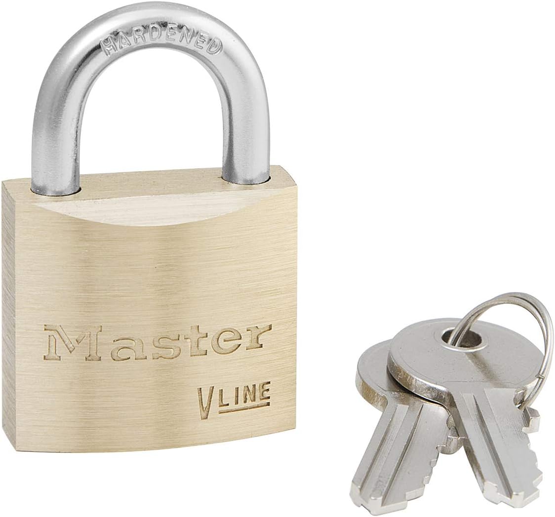 Master Lock 4130KA-314 Key Padlock with Brass Body, Gold, 4,9 x 3 x 1,2 cm