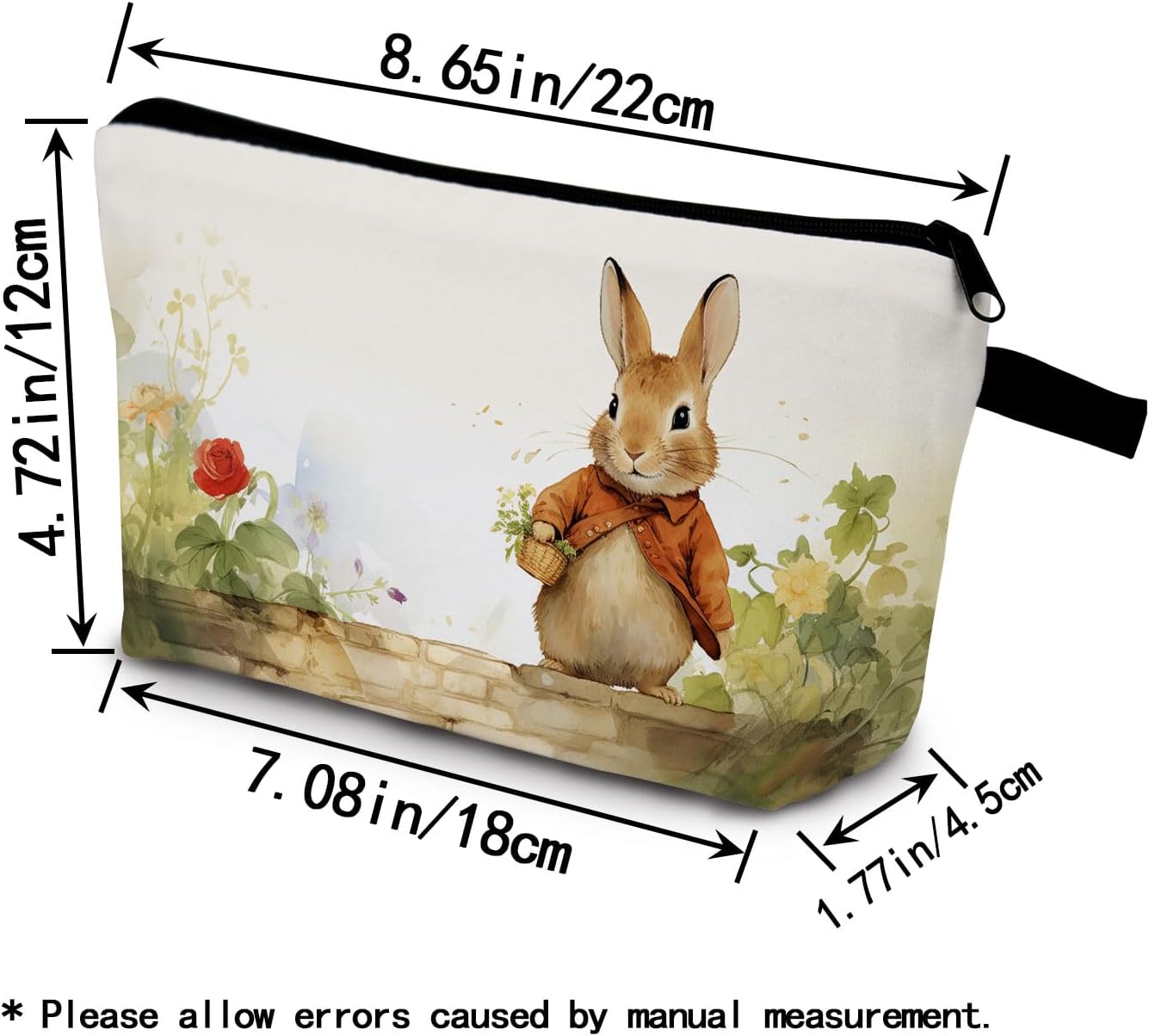 Cartoon Bunny Print Small Cosmetic Bag image 2