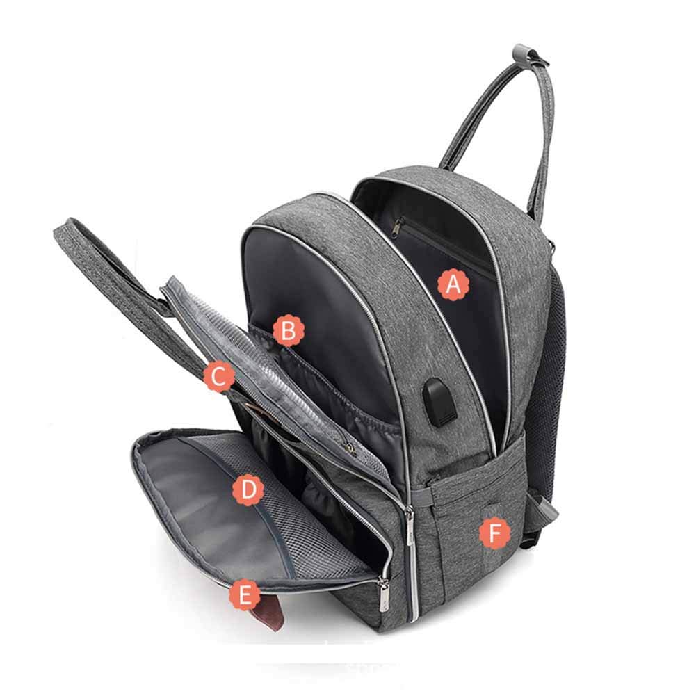 LAI HO Zaino Moda Impermeabile Multi-Function Grande capacità Mummy Bag Bottiglia di Isolamento Materna Bambino Fuori Diaper Bag Zaino Borsa Bambino,Blu