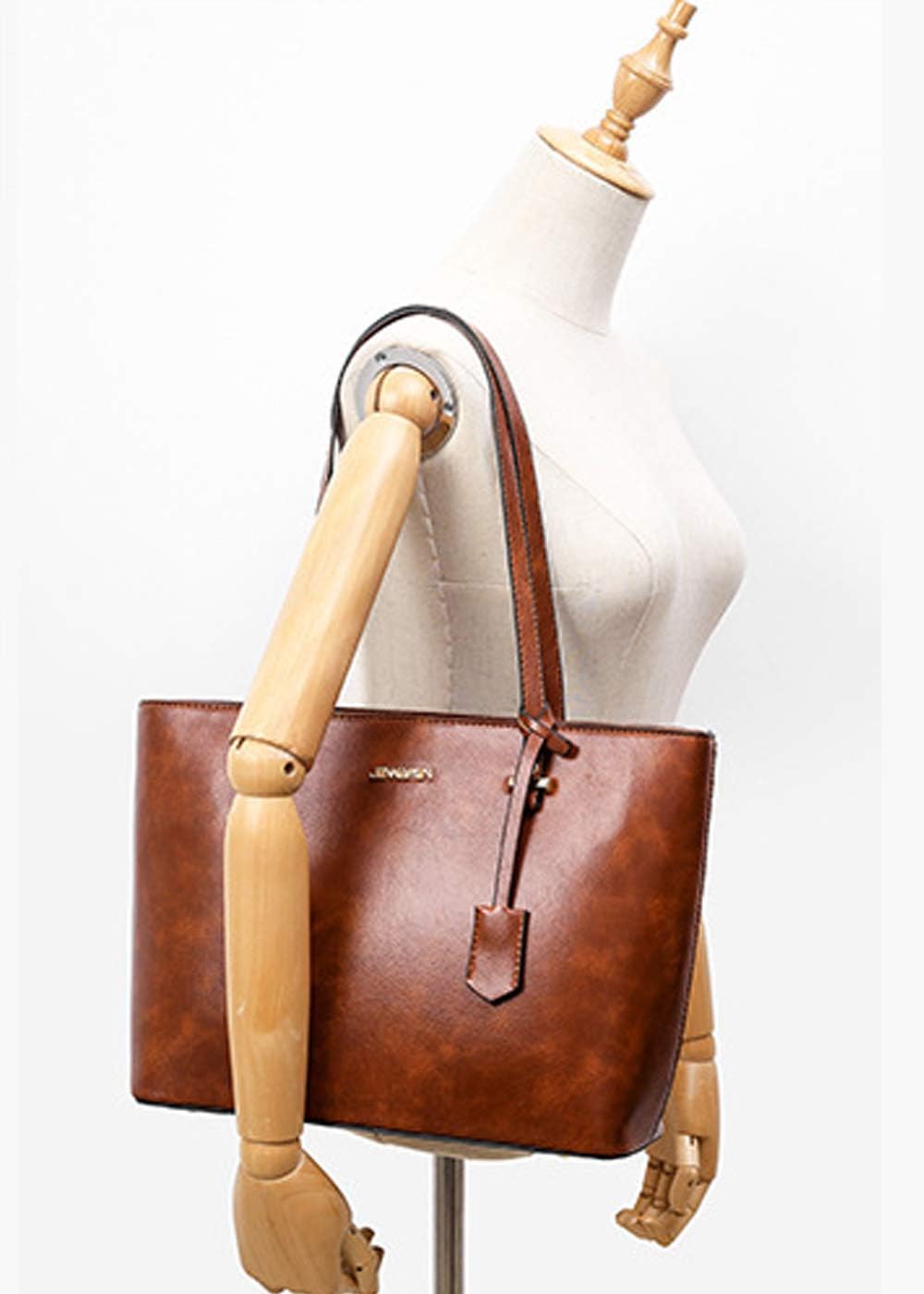 Women 5pcs Set Handbag and Purse Vintage Top Handle Bag Work Tote Satchel PU Leather Shoulder Clutch