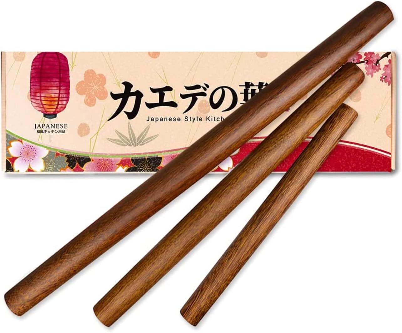 3pc Japanese style kitchen and restaurant style rolling pins