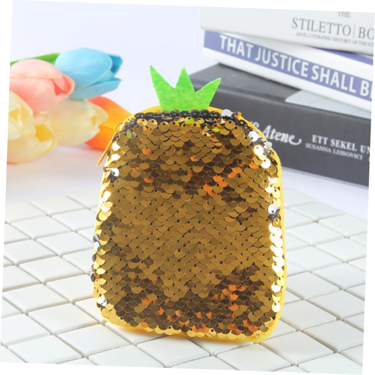 5pcs Sequin Coin Purse Zippered Small Wallets Colorful Portable Change Bags with Key Storage for Travel and Daily Use