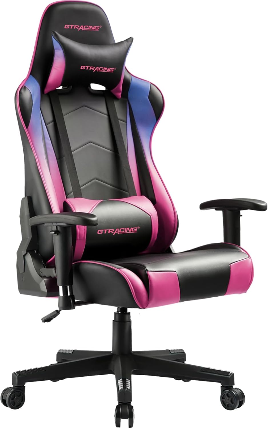 GTRACING Gaming Chair Racing Workplace Pc Ergonomic Video Recreation Chair Backrest and Seat Peak Adjustable Swivel Recliner with Headrest and Lumbar Pillow Esports Chair (Colourful)