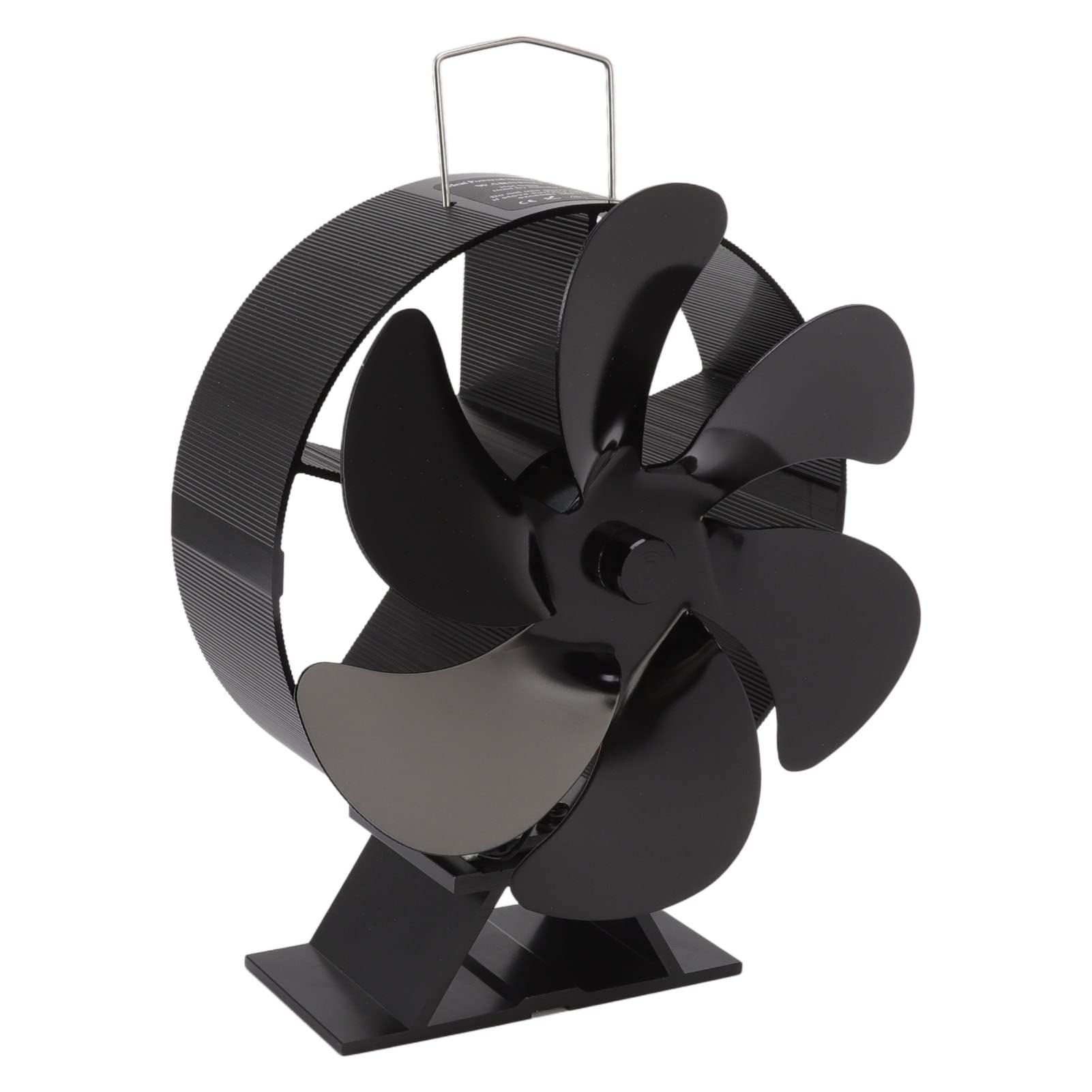 Qcwwy Ofenventilator, Thermoelektrischer Kaminventilator, 6 Flügel, Geräuscharmer Betrieb for Holzofen Luftzirkulation