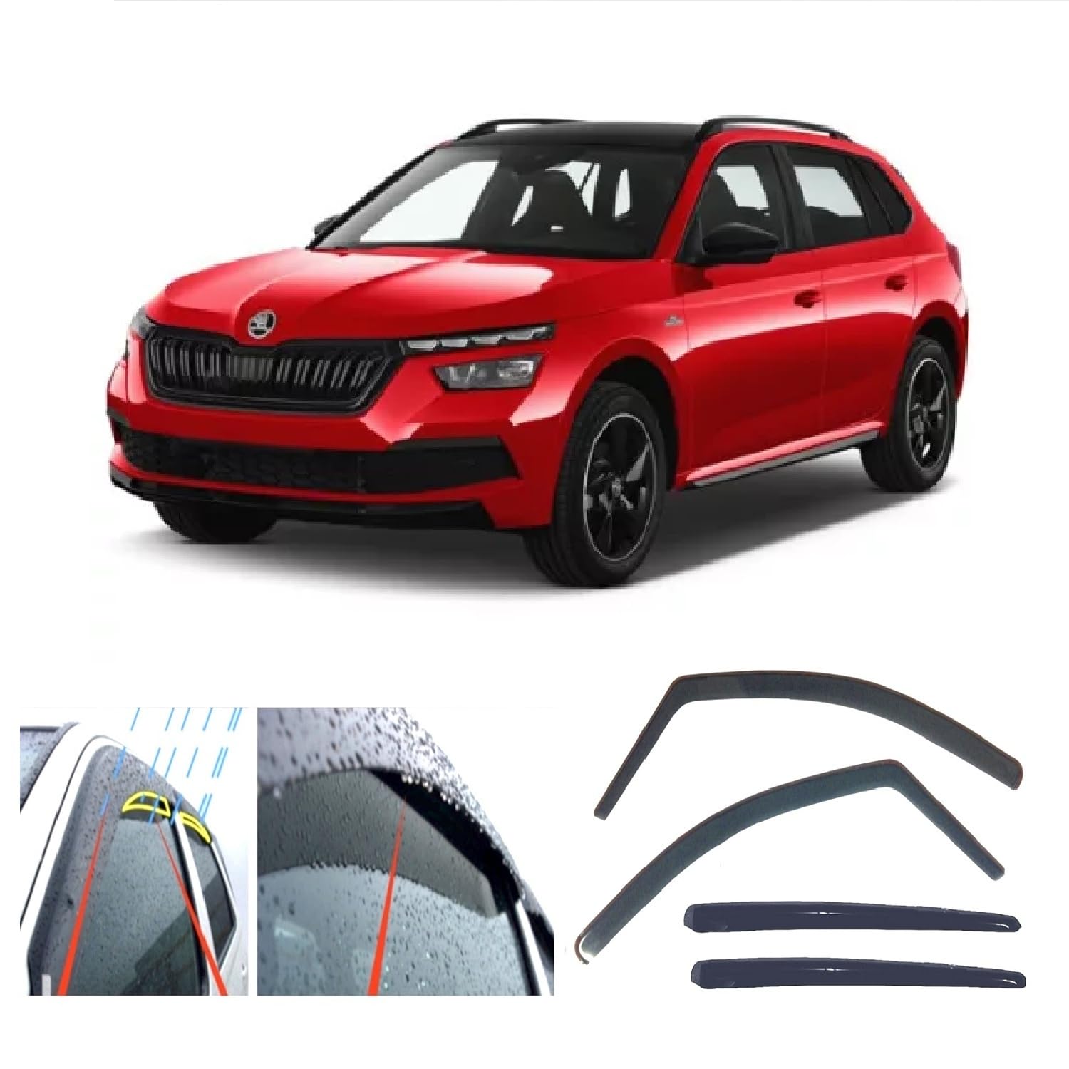 4x Windabweiser für SKODA KAMIQ 2019 2020 2021 2022 2023 2024 2025
