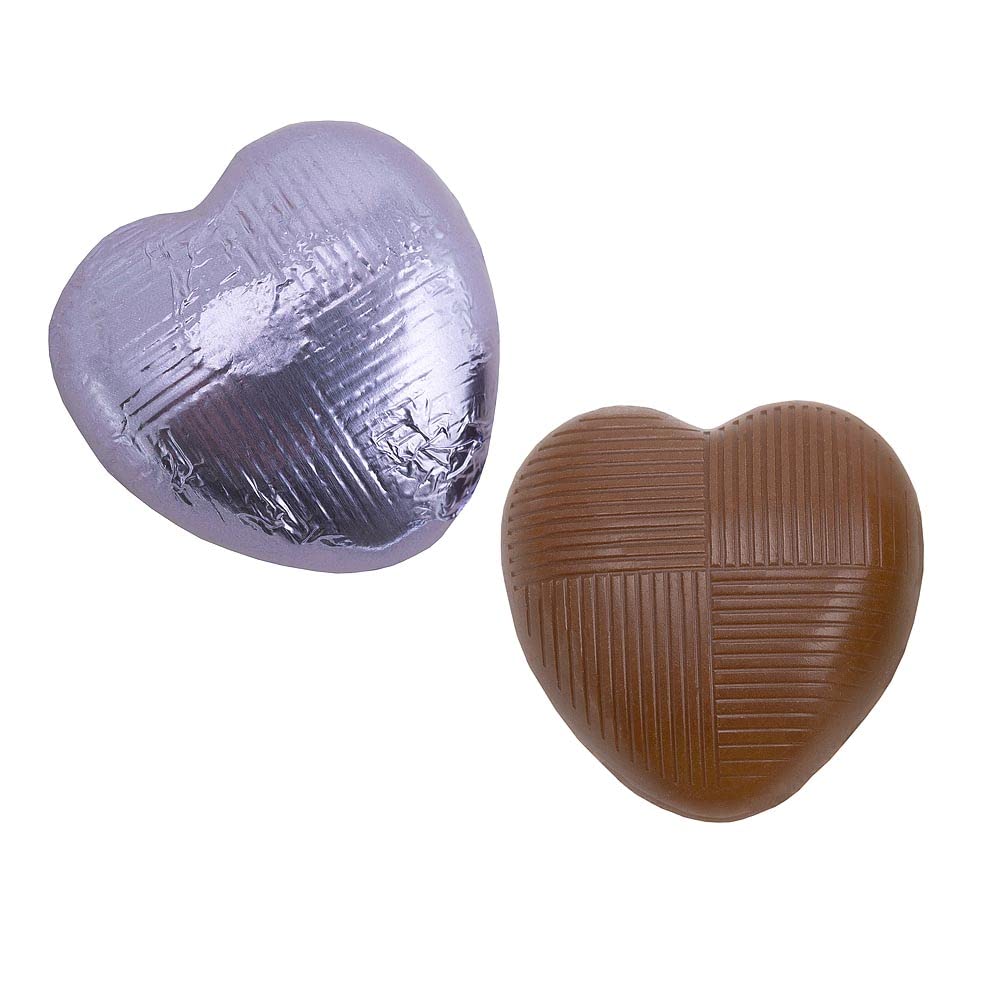 Italian Options Milk Chocolate Foiled Hearts, 30 Chocolates, Purple Foil — view 53
